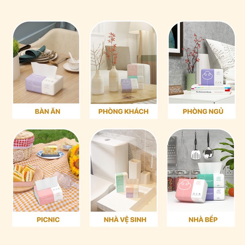 Giấy ăn giấy top gia, giấy rút hàng cao cấp