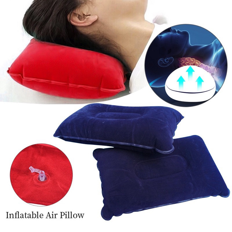 Gối Hơi Chữ Nhật, Chữ U Kê Cổ Đi Tàu Xe, Máy Bay