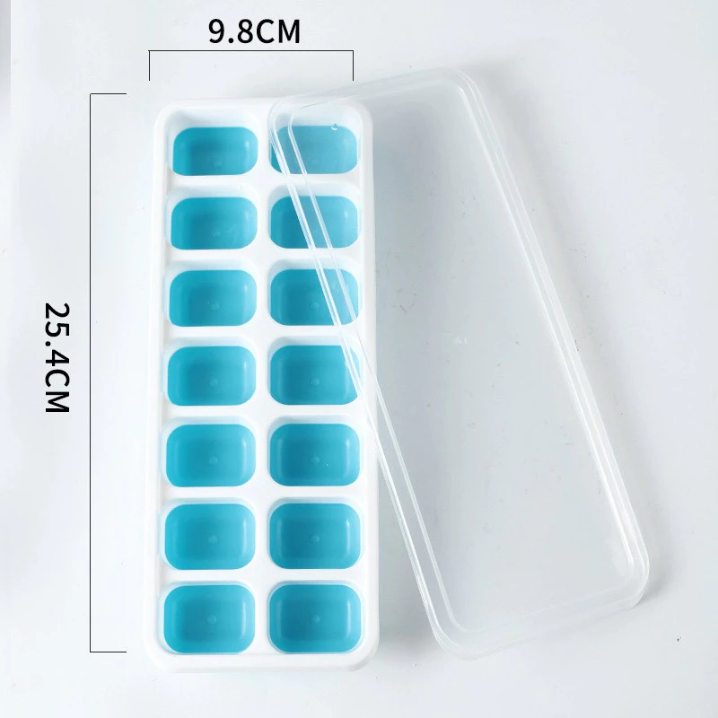 Khay Làm Đá Silicon Có Nắp Đậy 14 Viên