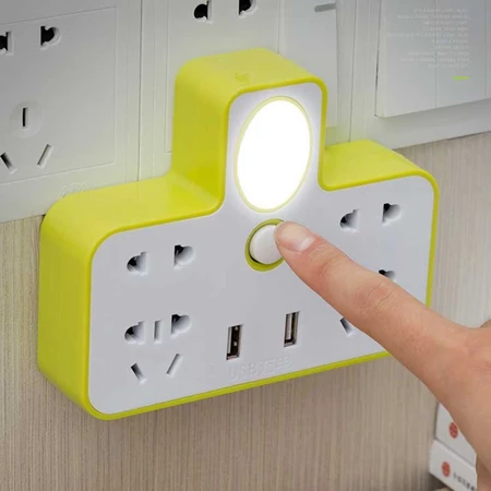 Ổ CẮM ĐIỆN ĐA NĂNG CÓ CỔNG SẠC USB KÈM ĐÈN NGỦ RẮC 3 CHÂN