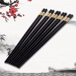 Bộ 10 Đôi Đũa Nhựa Mạ Vàng Phong Cách Nhật Bản,Chống Mốc, Chống Trơnm Bền Màu Sạch Sẽ