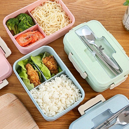 Hộp Đựng Cơm Lúa Mạch Kèm Muỗng không độc hại cho sức khỏe