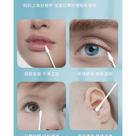Hộp 500 Tăm Bông Ngoáy Tai Xoắn Ốc 2 Đầu