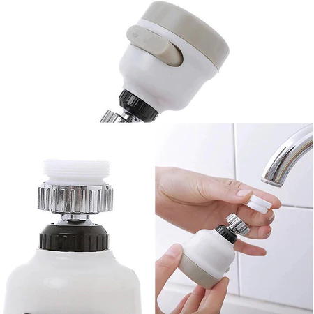 Đầu Vòi Tăng Áp Lực Nước Nối Vòi Rửa Chén Bát Xoay 360 Độ 2 Chế Độ