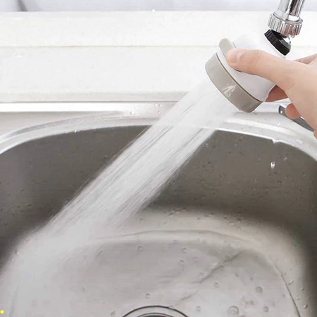 Đầu Vòi Tăng Áp Lực Nước Nối Vòi Rửa Chén Bát Xoay 360 Độ 2 Chế Độ