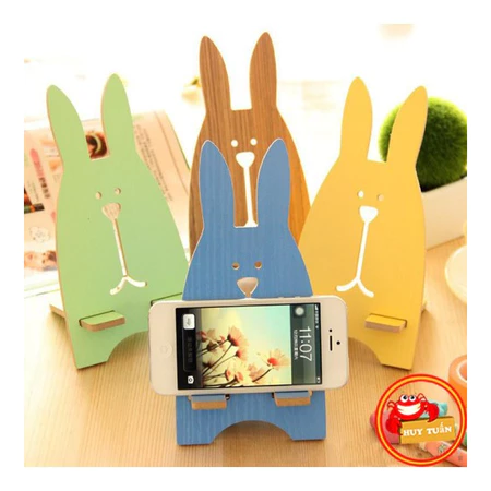 Giá đỡ điện thoại gỗ hình thú hình thỏ cute