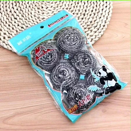 Set 6 Búi Sắt Cọ Xoong Nồi, Miếng Sắt Cọ Nồi Chất Liệu Không Gỉ Làm Sạch Hiệu Quả
