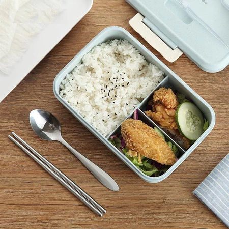 Hộp Đựng Cơm Lúa Mạch Kèm Muỗng không độc hại cho sức khỏe